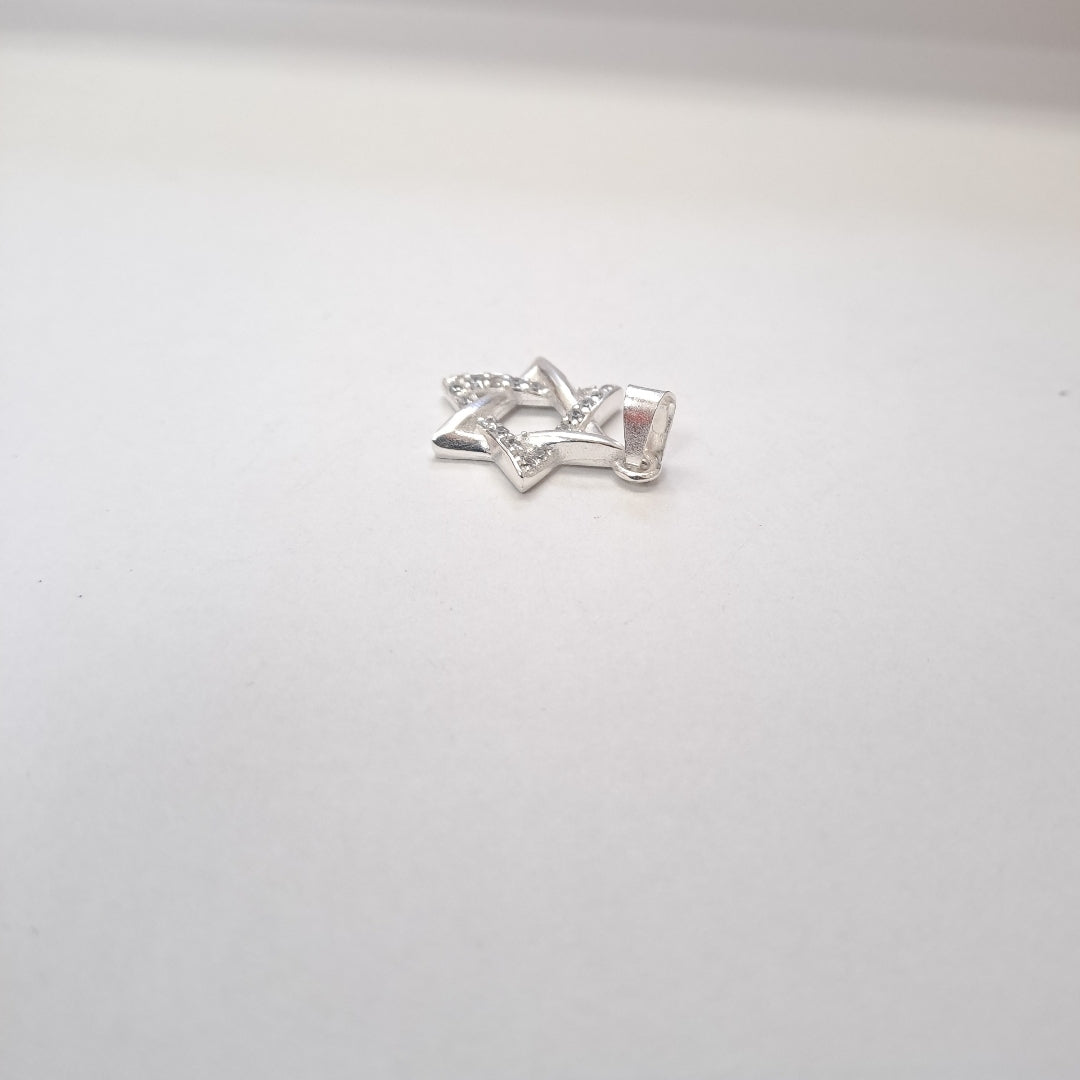 DIJE ESTRELLA DE DAVID C/CIRCONIAS PLATA .925 2.6 GR (NUEVO)