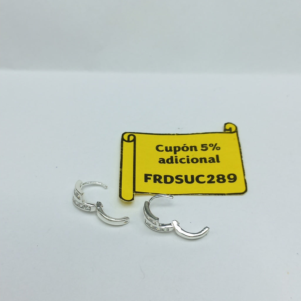 HUGGIES CIRCONIAS PLATA .925 1.9 GR (NUEVO)