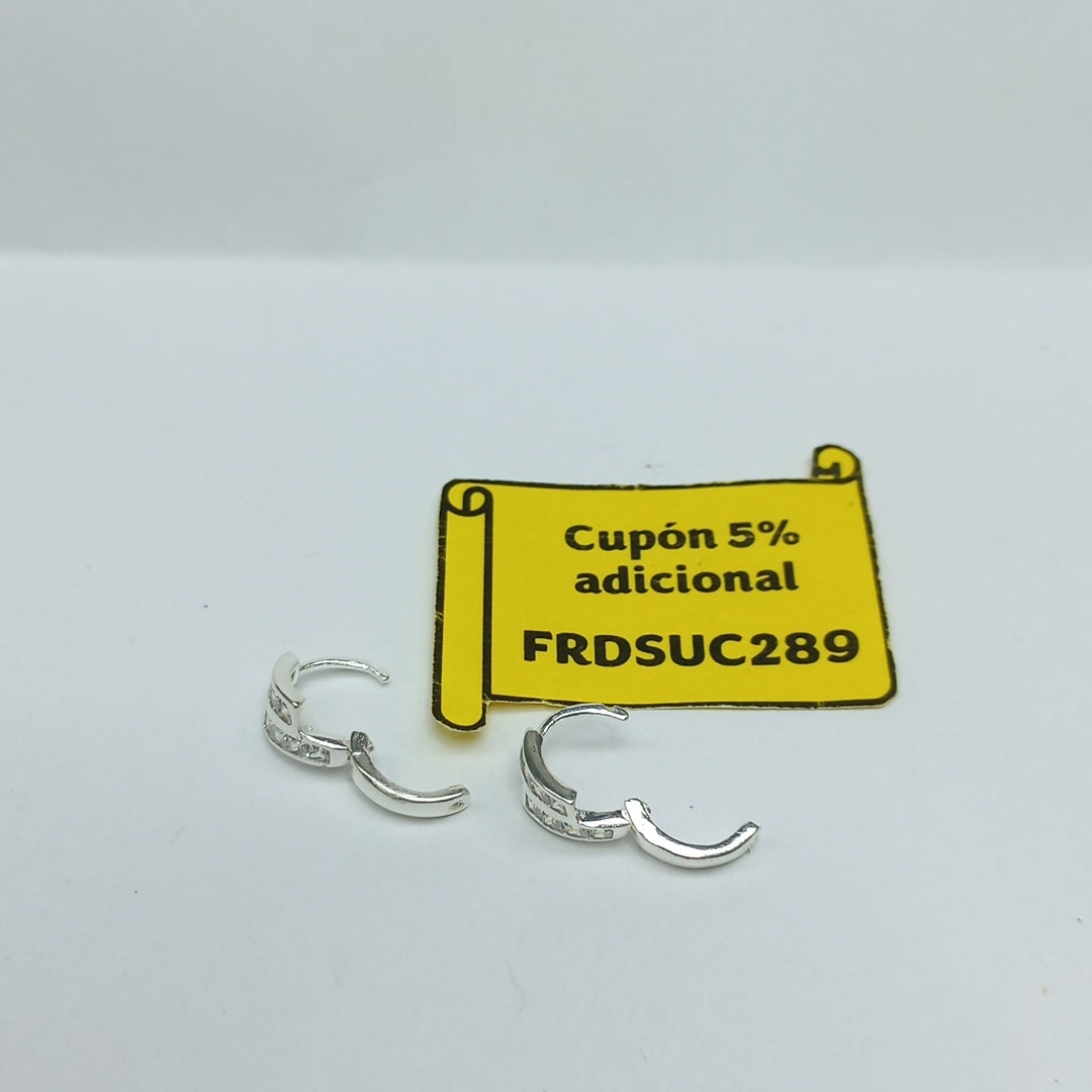 HUGGIES CIRCONIAS PLATA .925 1.9 GR (NUEVO)