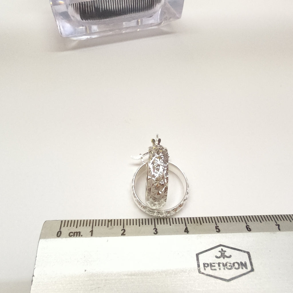 PAR ARRACADAS FACETADAS PLATA .925 3.4 GR (NUEVO)