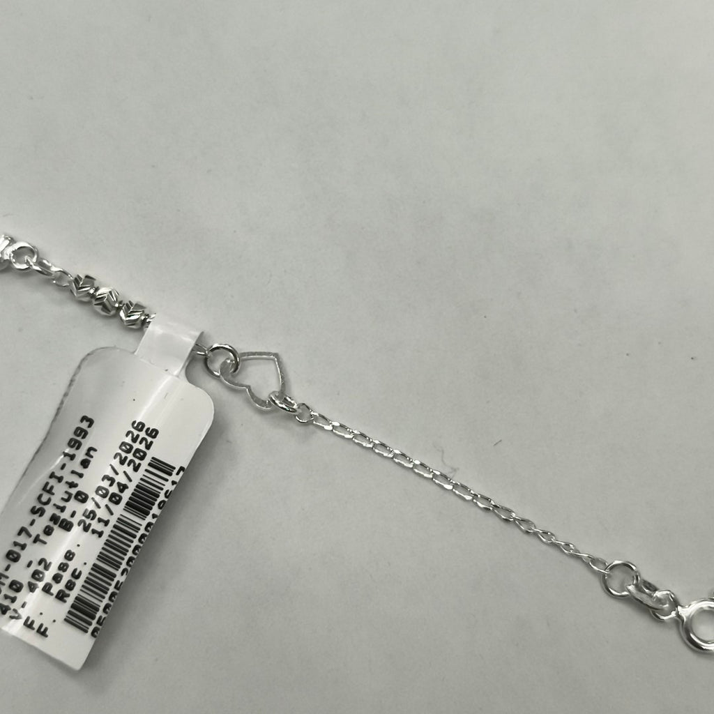 PULSERA TEJIDO LLAVE PLATA .925 18 CM 2.4 GR (NUEVO)