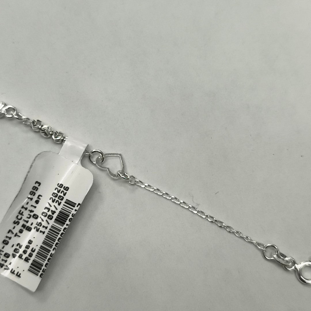 PULSERA TEJIDO LLAVE PLATA .925 18 CM 2.4 GR (NUEVO)