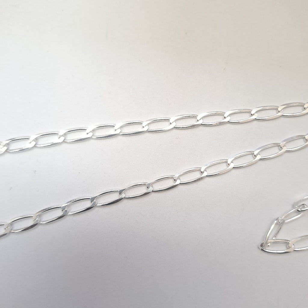 CADENA TEJIDO ESLABONES PLATA .925 55 CM 9.9 GR (NUEVO)