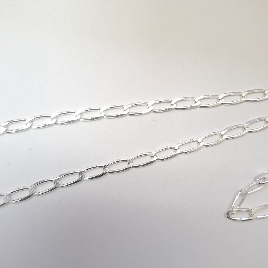 CADENA TEJIDO ESLABONES PLATA .925 55 CM 9.9 GR (NUEVO)