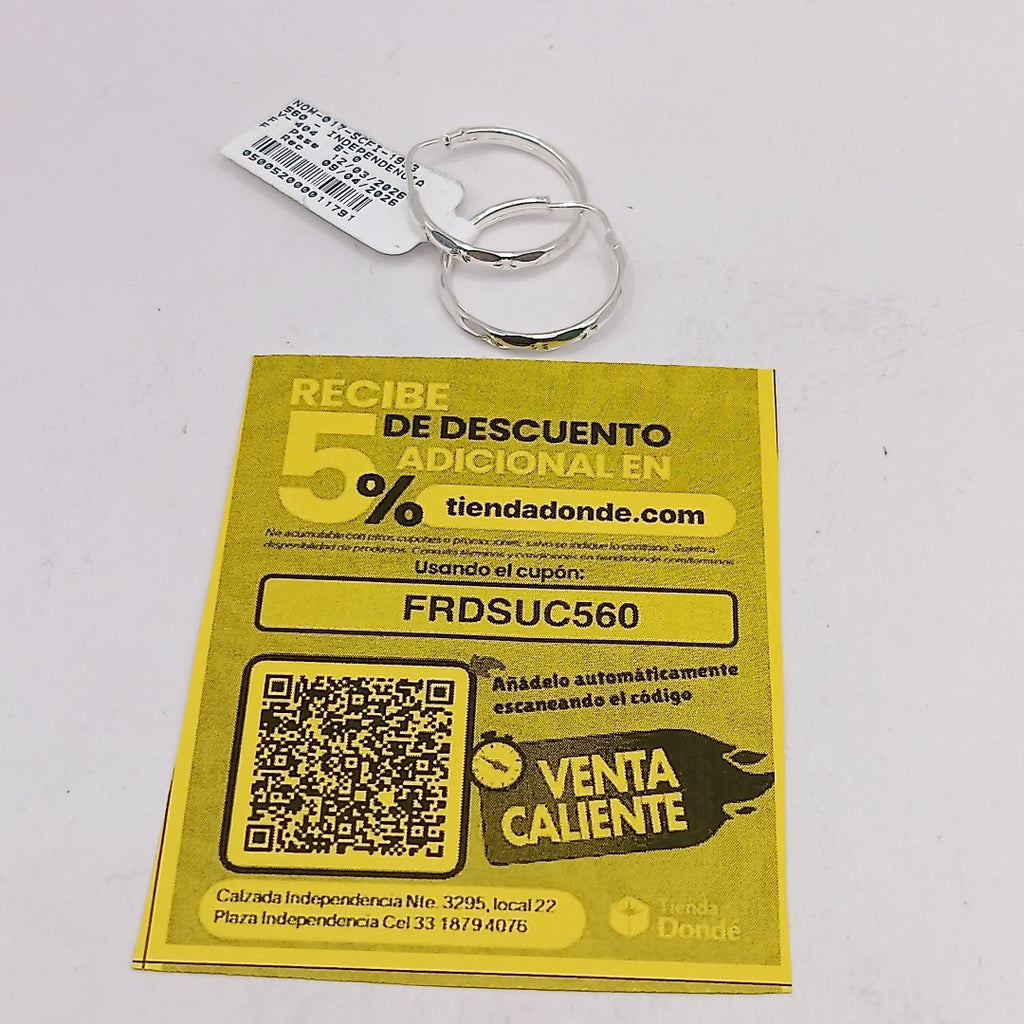 PAR ARRACADAS FACETADA PLATA .925 2.1 GR (NUEVO)