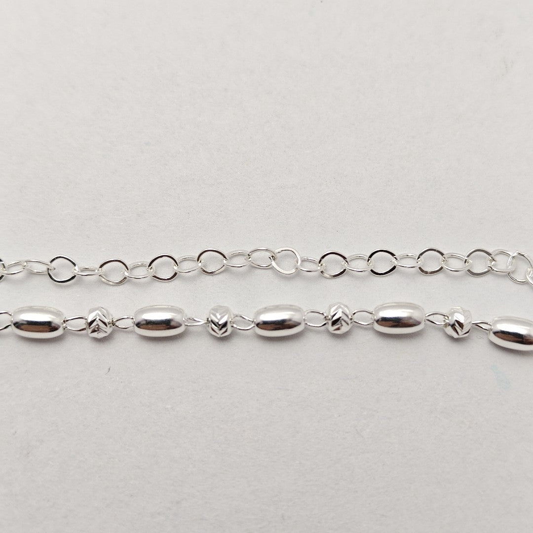 PULSERA TEJIDO ESPECIAL PLATA .925 18 CM 2.6 GR (NUEVO)
