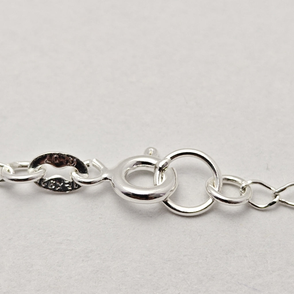 PULSERA TEJIDO CORAZON PLATA .925 18 CM 3.3 GR (NUEVO)