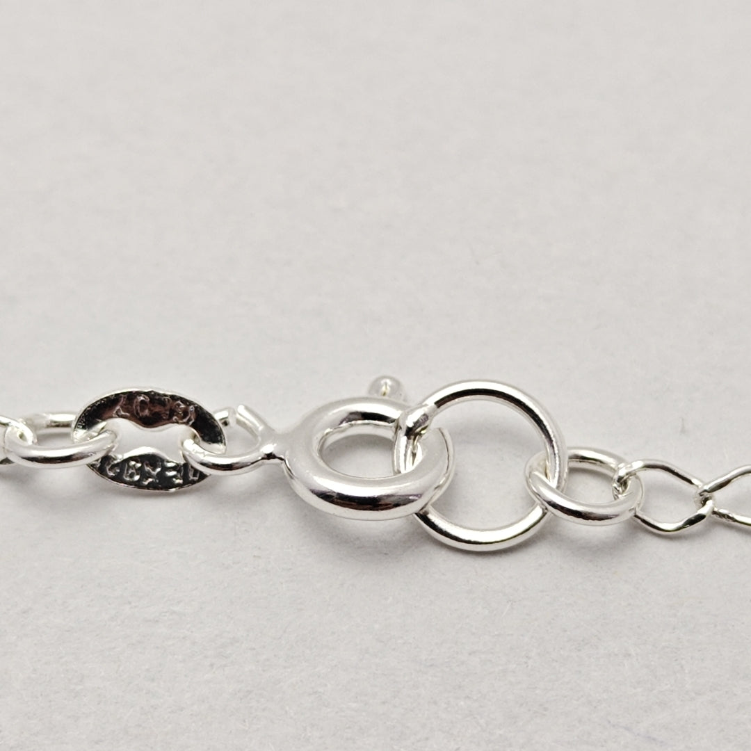 PULSERA TEJIDO CORAZON PLATA .925 18 CM 3.3 GR (NUEVO)
