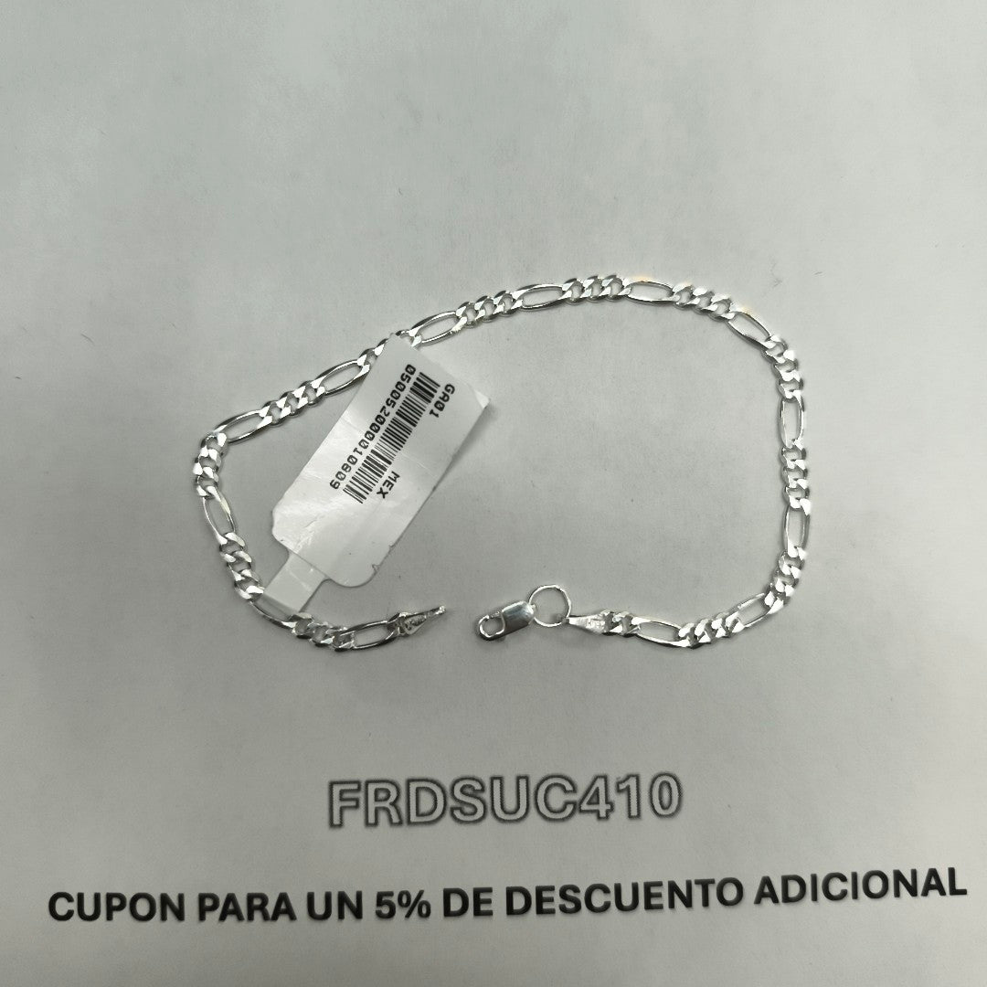 PULSERA TEJIDO 3X1 PLATA .925 18 CM 3 GR (NUEVO)