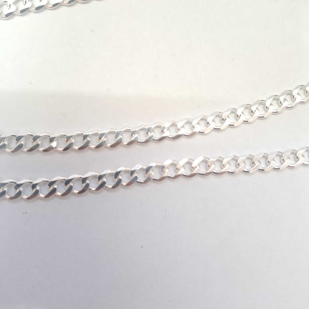 CADENA TEJIDO BARBADO PLATA .925 60 CM 13.7 GR (NUEVO)