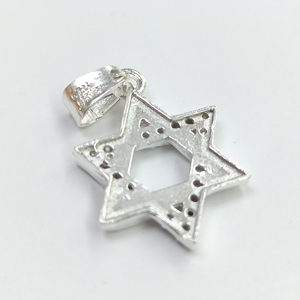 DIJE ESTRELLA DE DAVID C/CIRCONIAS PLATA .925 2.6 GR (NUEVO)