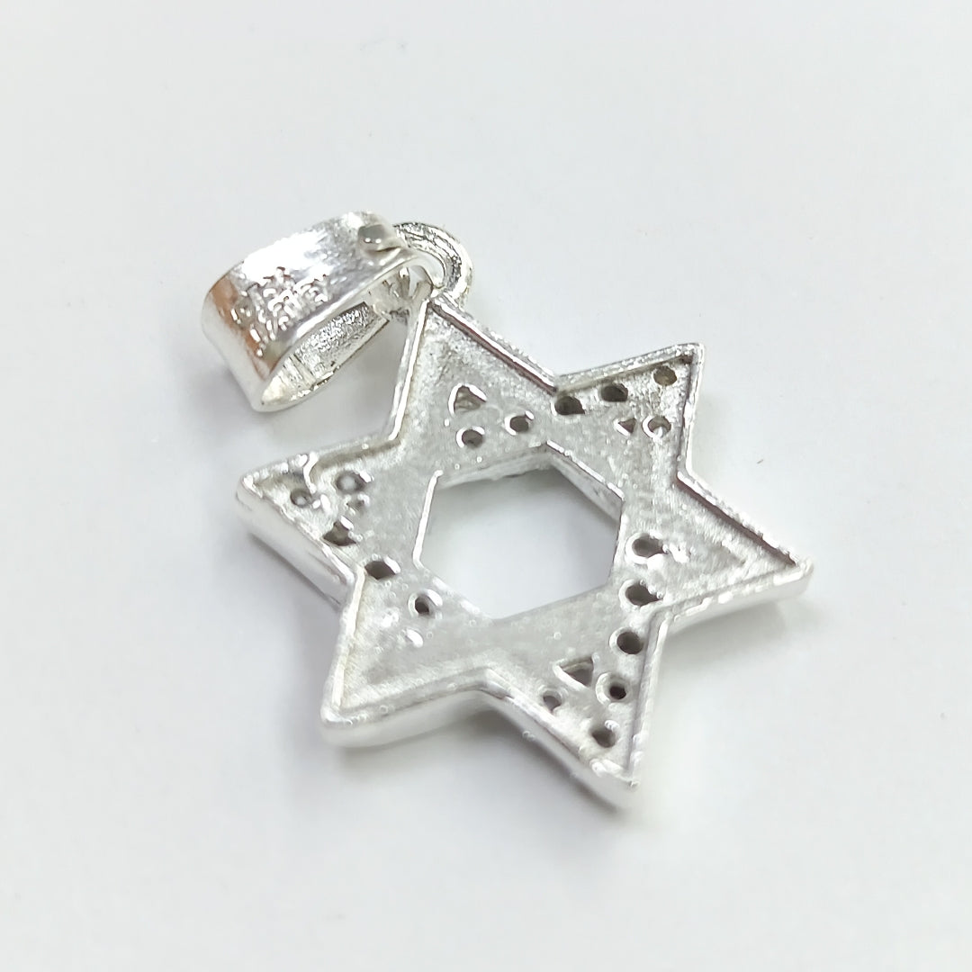 DIJE ESTRELLA DE DAVID C/CIRCONIAS PLATA .925 2.6 GR (NUEVO)