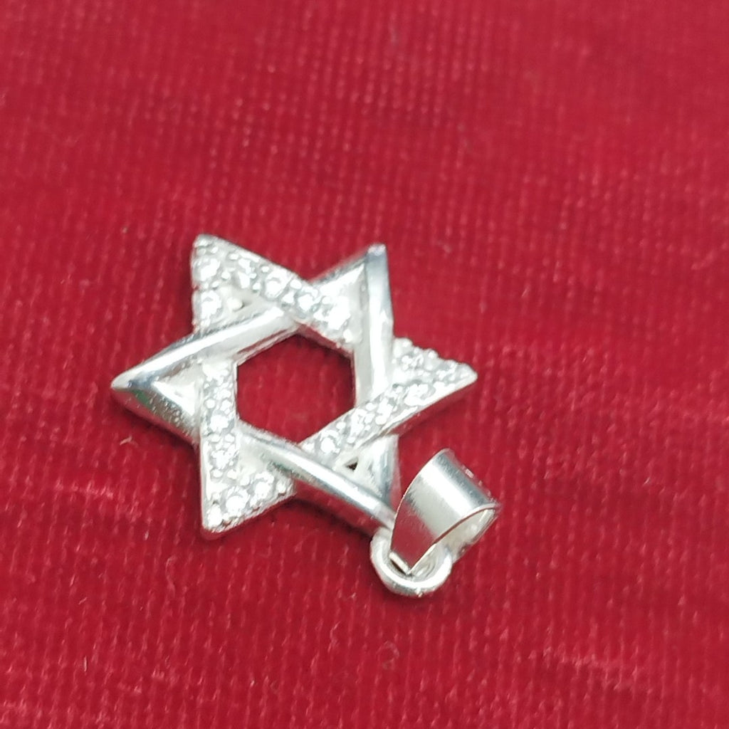 DIJE ESTRELLA DE DAVID C/CIRCONIAS PLATA .925 2.6 GR (NUEVO)