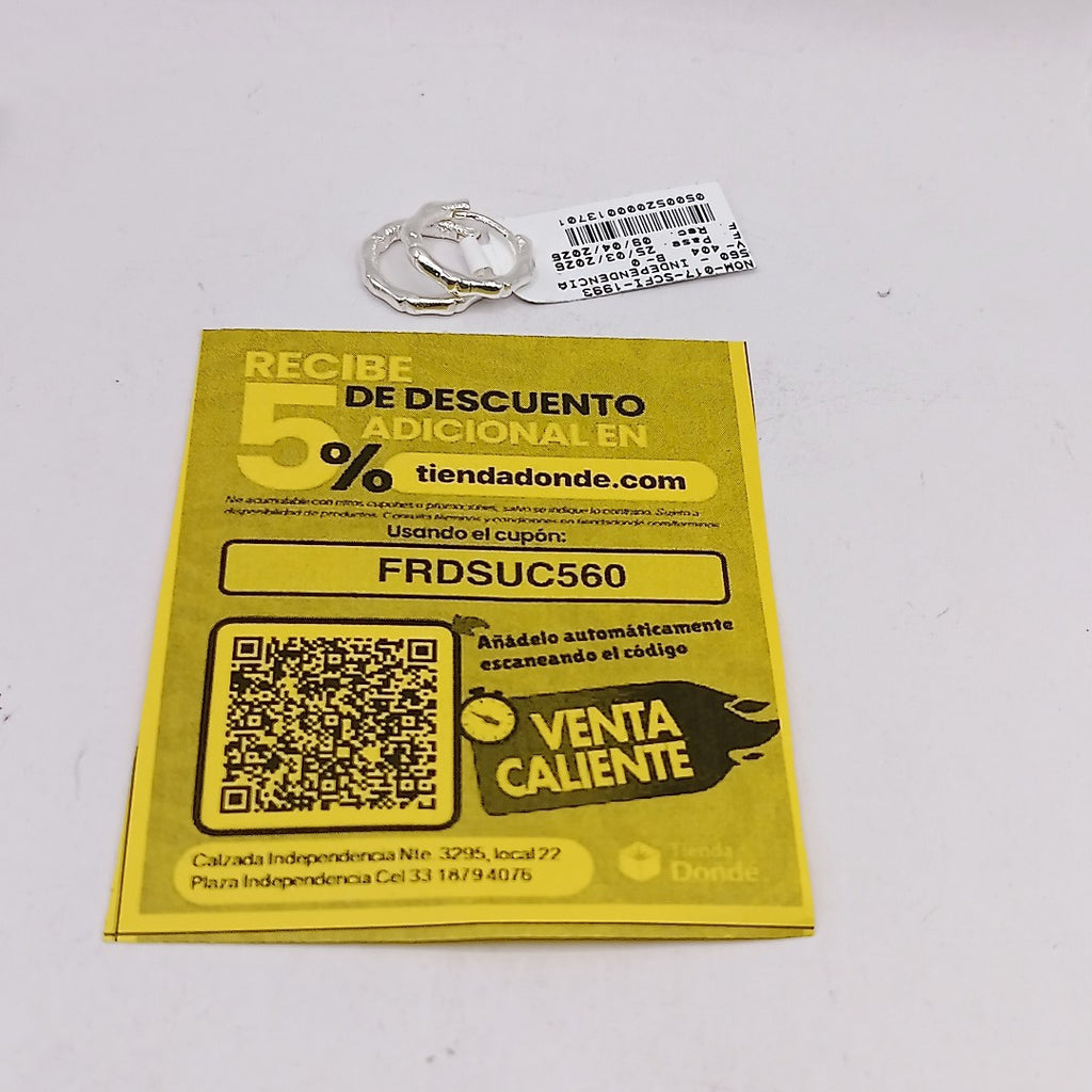 ARRACADAS ESPECIAL PLATA .925 2.9 GR (NUEVO)
