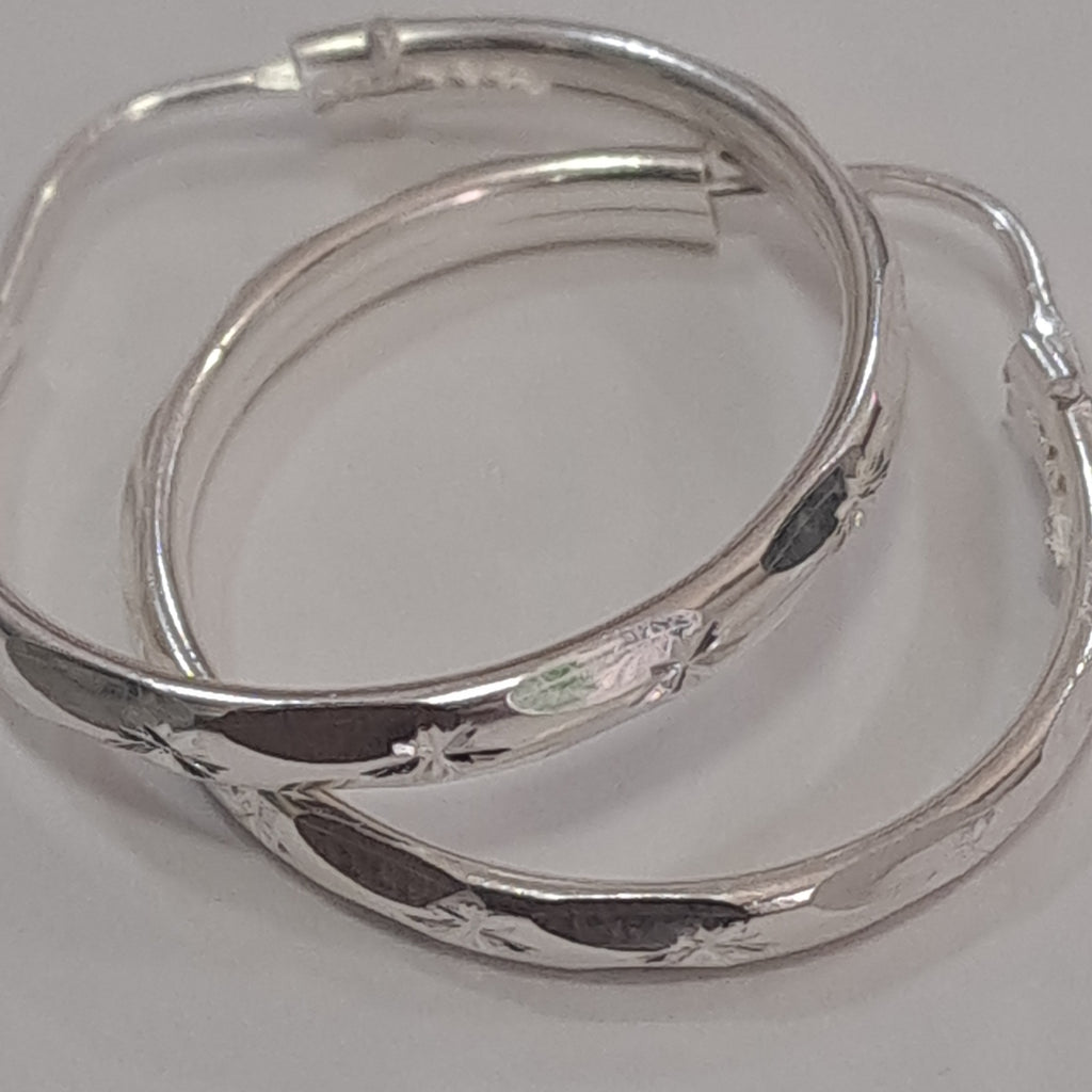 PAR ARRACADAS FACETADA PLATA .925 2.1 GR (NUEVO)