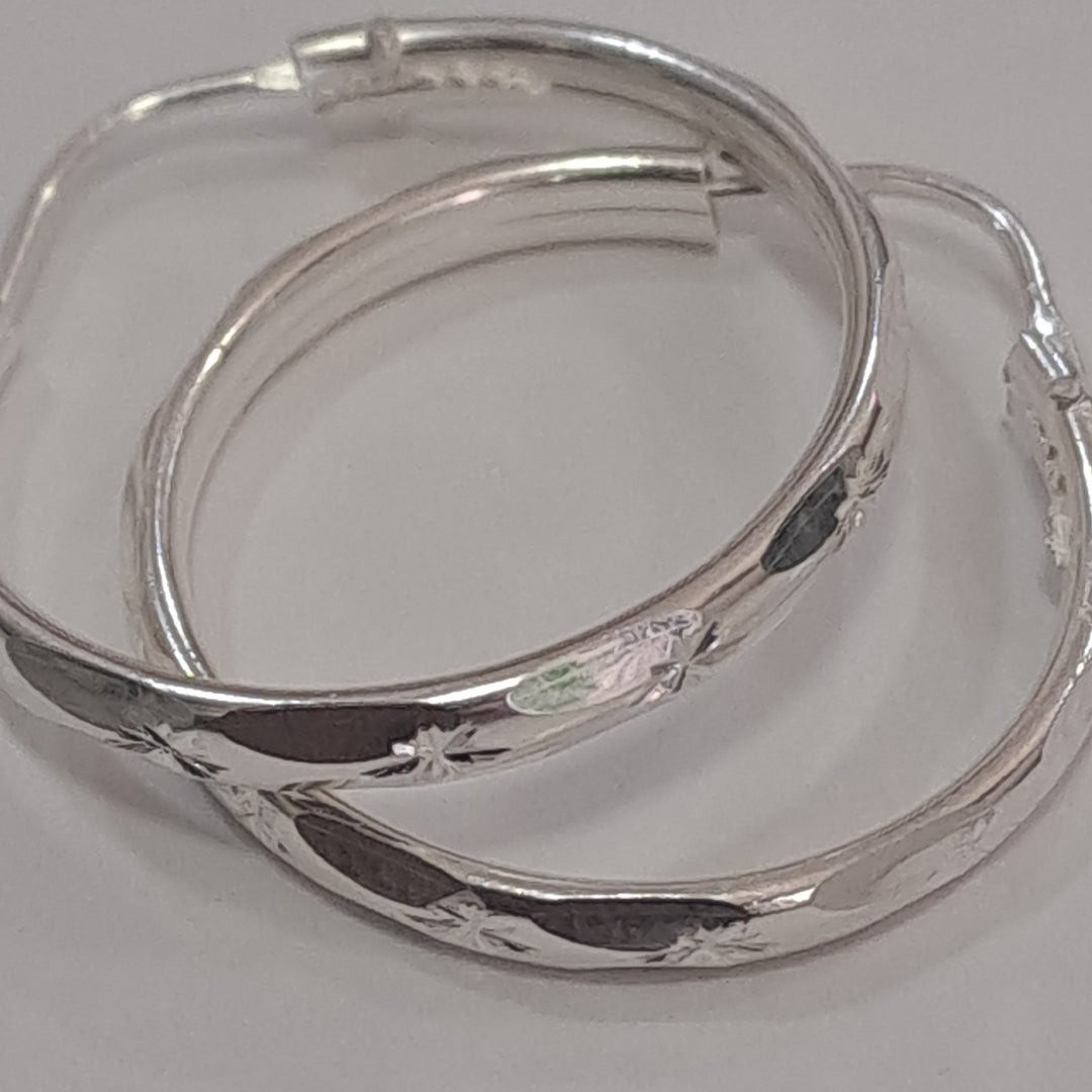 PAR ARRACADAS FACETADA PLATA .925 2.1 GR (NUEVO)