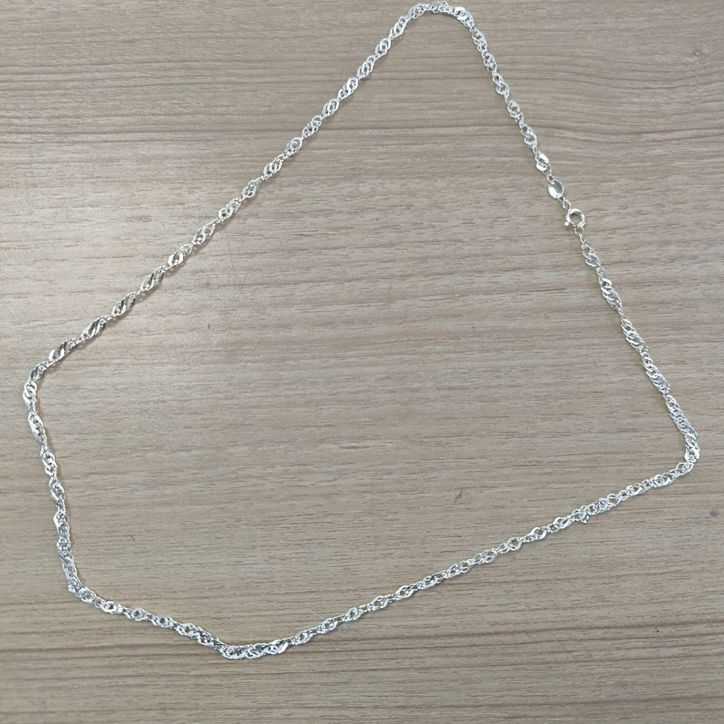 CADENA TEJIDO MEDIO TORZAL PLATA .925 55 CM 5.6 GR (NUEVO)