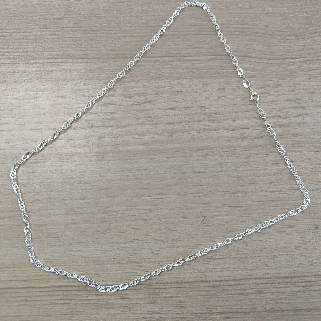 CADENA TEJIDO MEDIO TORZAL PLATA .925 55 CM 5.6 GR (NUEVO)