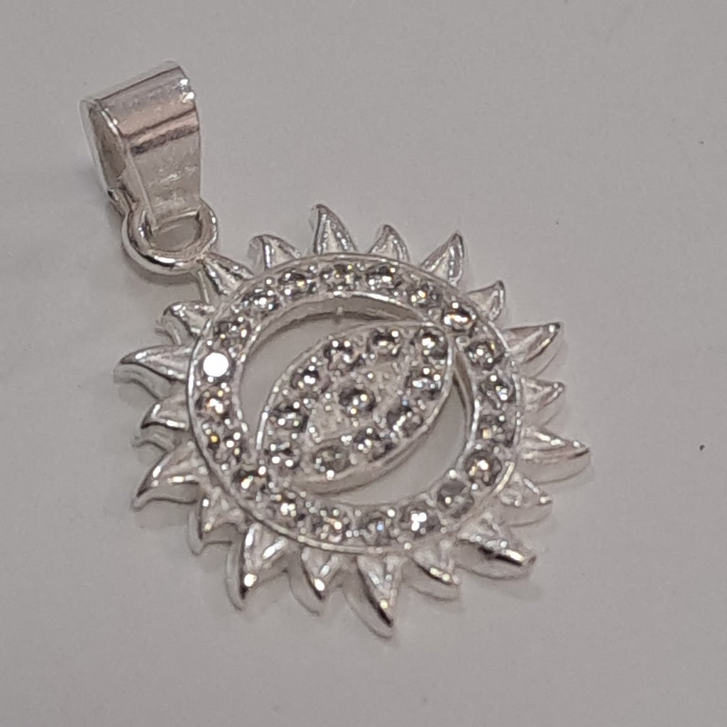 DIJE OJO MAGICO CON CIRCONIAS PLATA .925 2 GR (NUEVO)