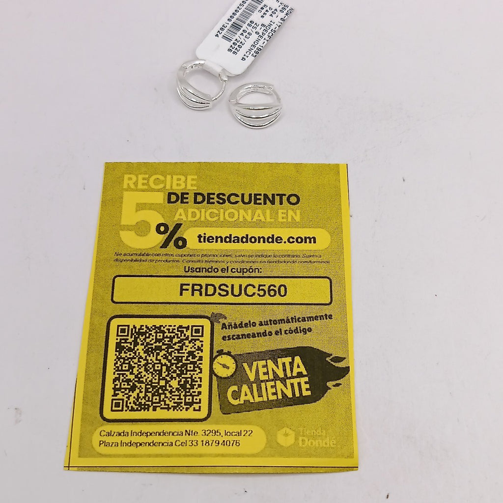HUGGIES PLATA .925 2.7 GR (NUEVO)
