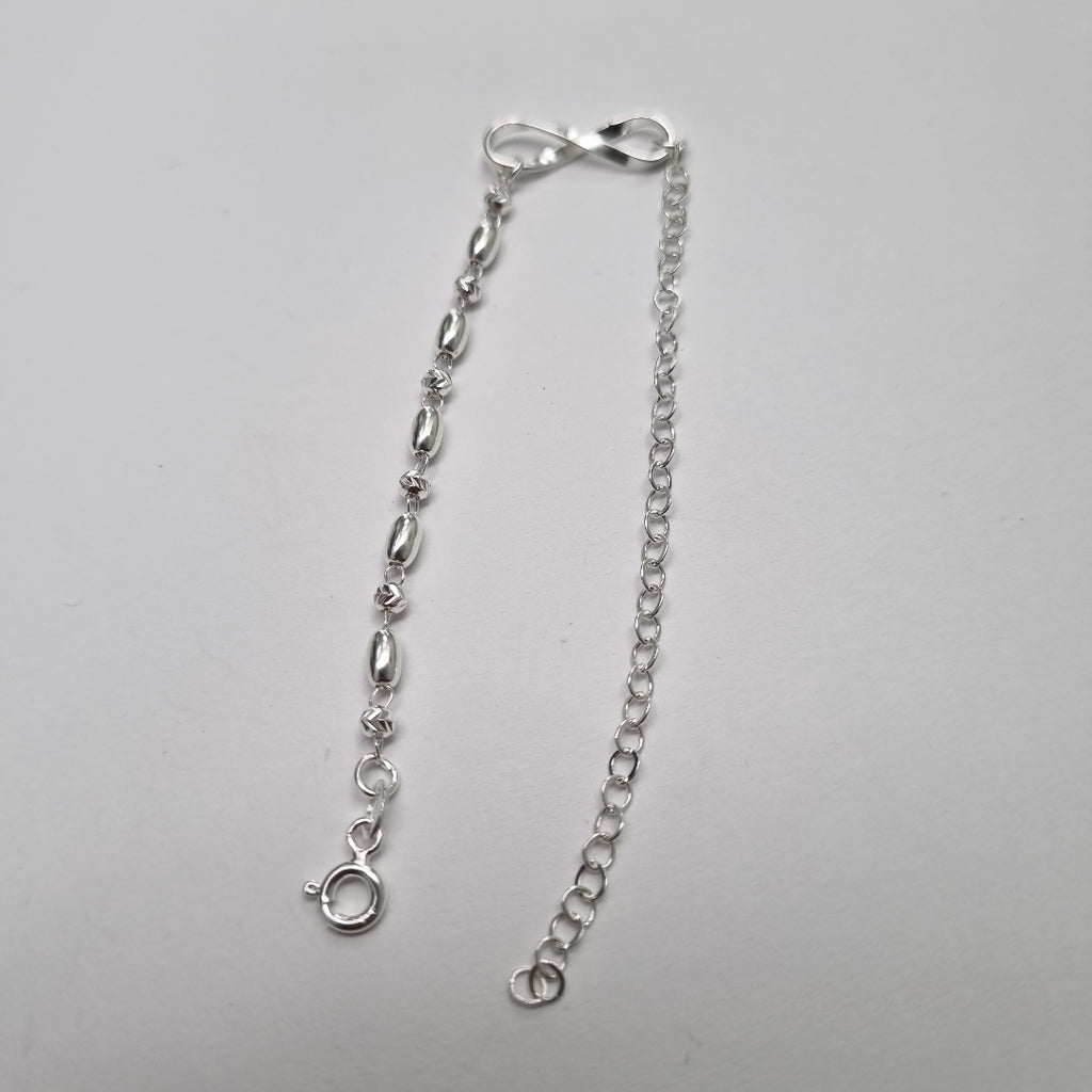 PULSERA TEJIDO INFINITO PLATA .925 18 CM 2.3 GR (NUEVO)
