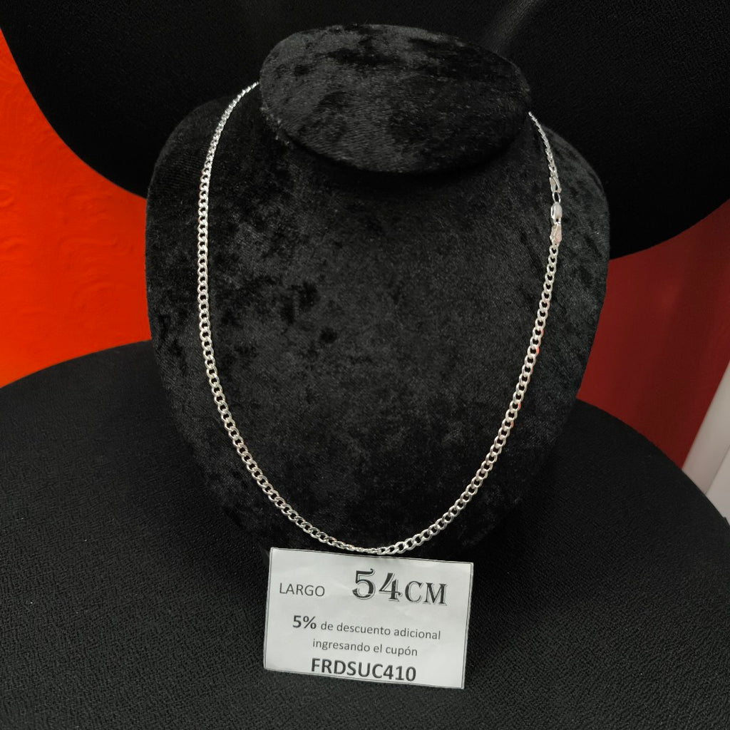 CADENA TEJIDO BARBADO PLATA .925 55 CM 12.6 GR (NUEVO)