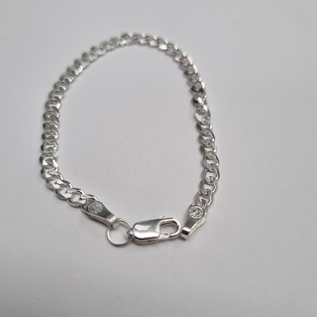 PULSERA TEJIDO BARBADA PLATA .925 16 CM 4.1 GR (NUEVO)