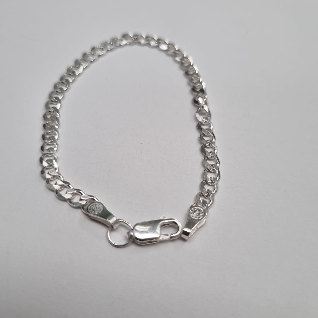 PULSERA TEJIDO BARBADA PLATA .925 16 CM 4.1 GR (NUEVO)