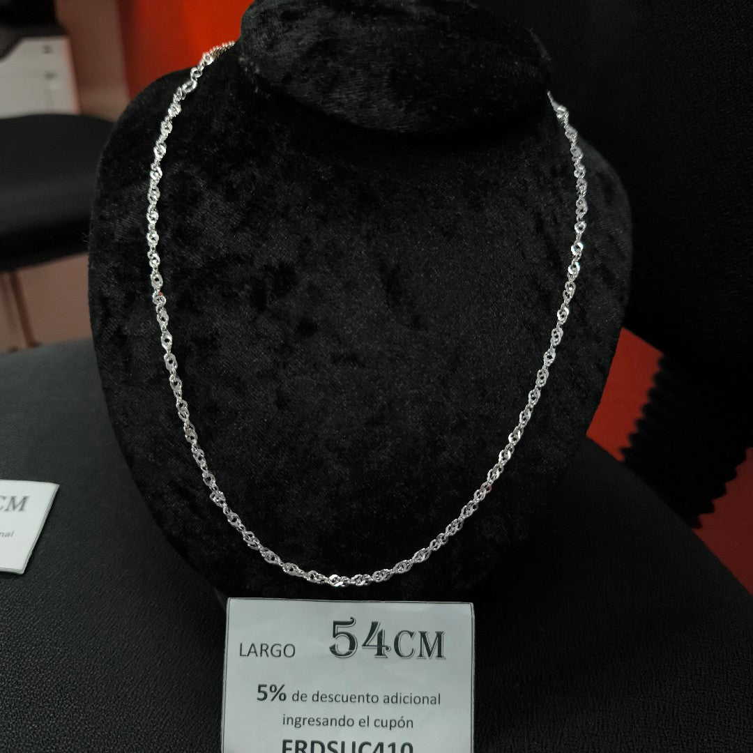 CADENA TEJIDO MEDIO TORZAL PLATA .925 55 CM 6.1 GR (NUEVO)