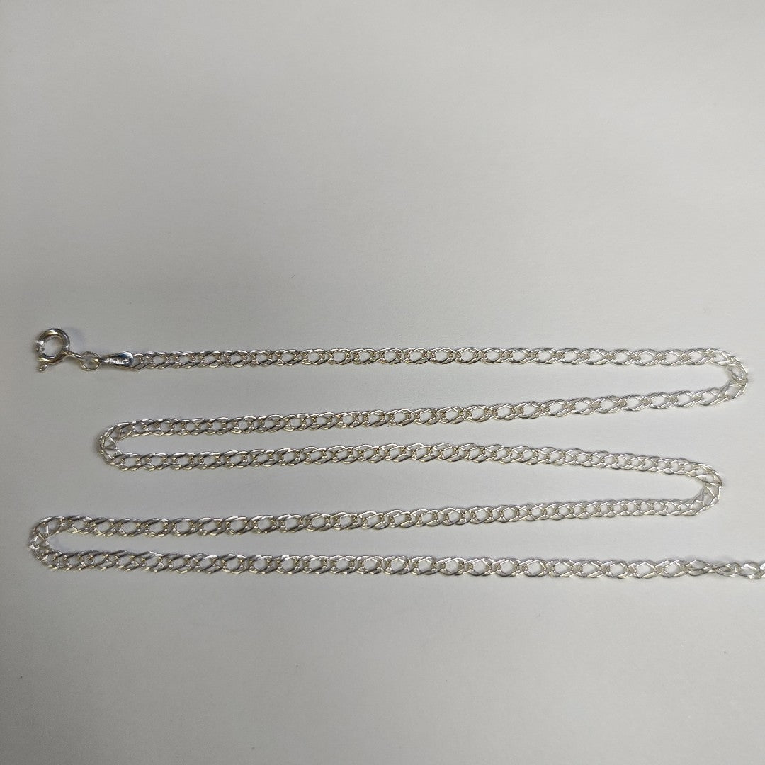CADENA TEJIDO ESLABONES PLATA .925 55 CM 4 GR (NUEVO)