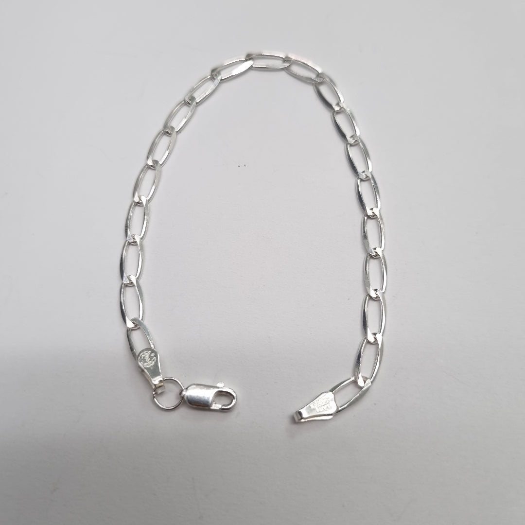 PULSERA TEJIDO ESLABONES PLATA .925 18 CM 3.7 GR (NUEVO)