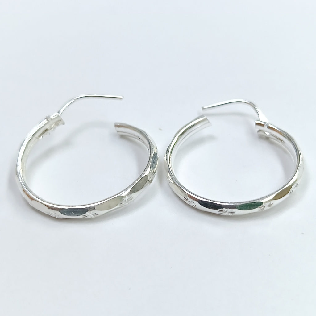 PAR ARRACADAS FACETADA PLATA .925 2.1 GR (NUEVO)