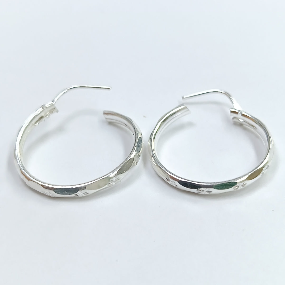 PAR ARRACADAS FACETADA PLATA .925 2.1 GR (NUEVO)