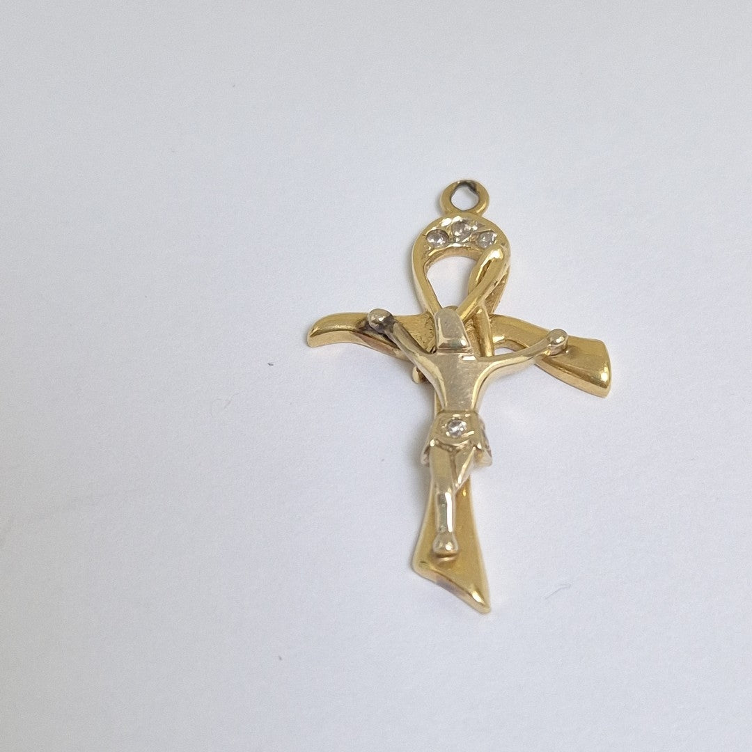 CRUCIFIJO ORO,RODIADO 14 K 6,10 GRMS (SEMINUEVO)