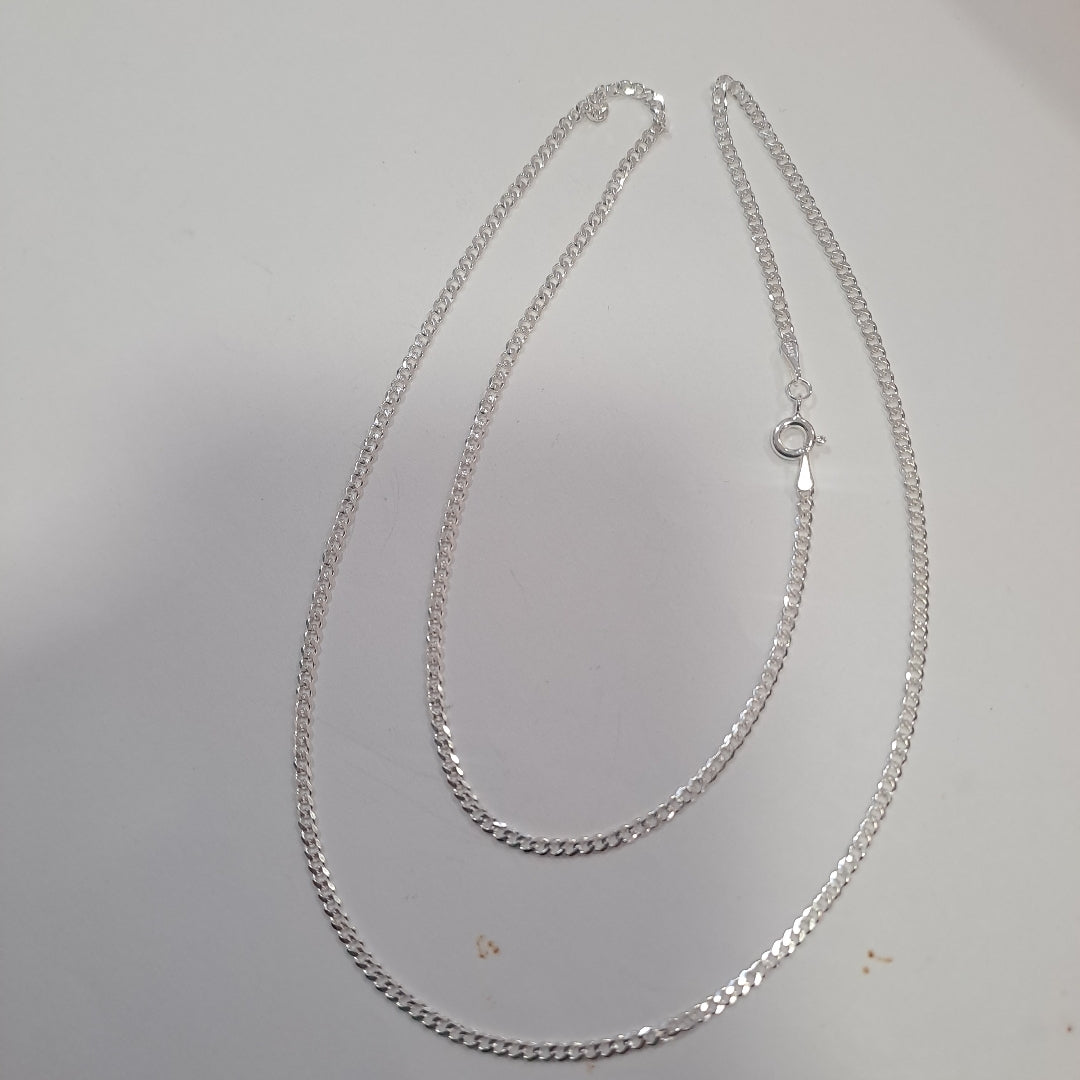 CADENA TEJIDO BARBADO PLATA .925 60 CM 5.6 GR (NUEVO)