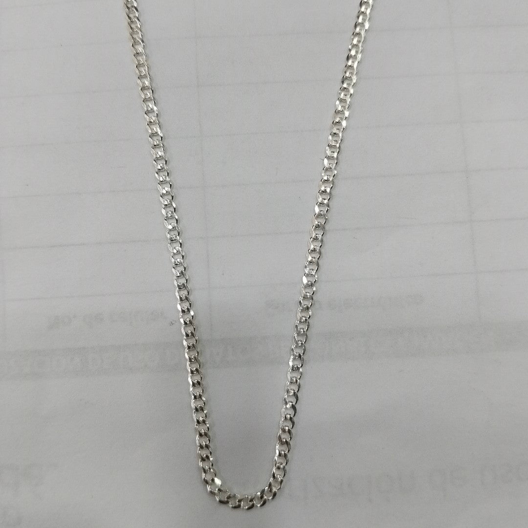 CADENA TEJIDO BARBADO PLATA .925 60 CM 5.6 GR (NUEVO)
