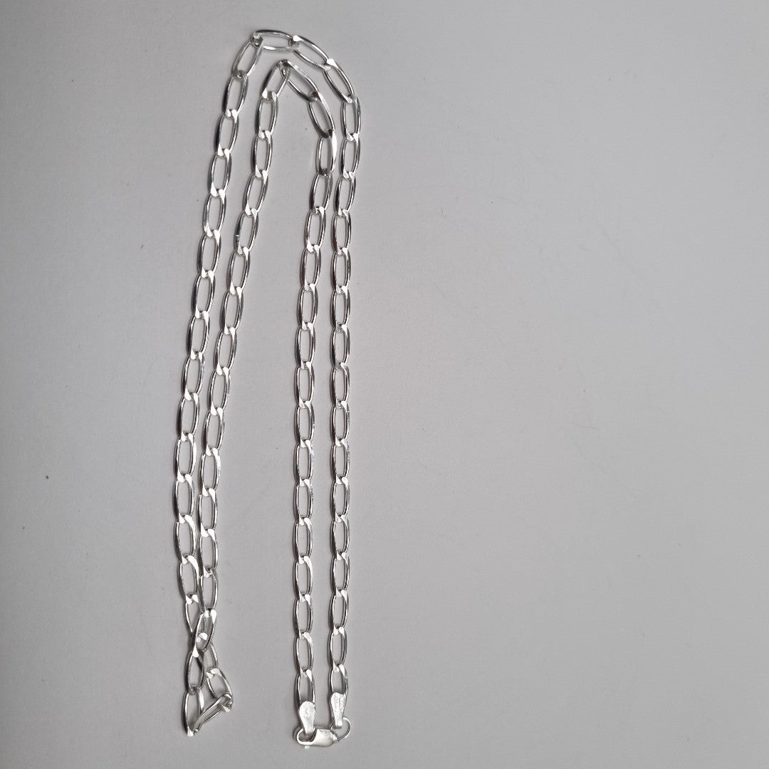 CADENA TEJIDO ESLABONES PLATA .925 60 CM 10.8 GR (NUEVO)