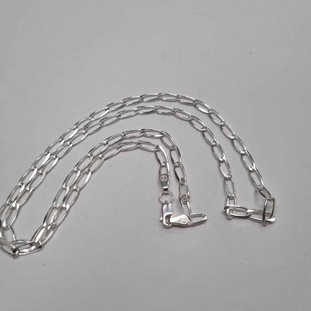 CADENA TEJIDO ESLABONES PLATA .925 60 CM 10.8 GR (NUEVO)