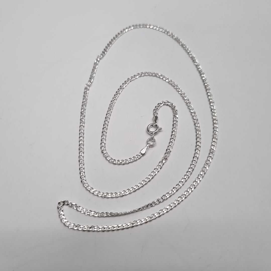 CADENA TEJIDO BARBADO PLATA .925 60 CM 5.6 GR (NUEVO)