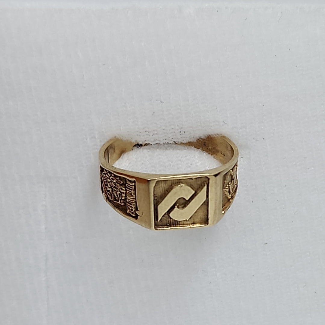 ANILLO DE GRADUACIÓN ORO 10 K 3.1 GRMS (SEMINUEVO)