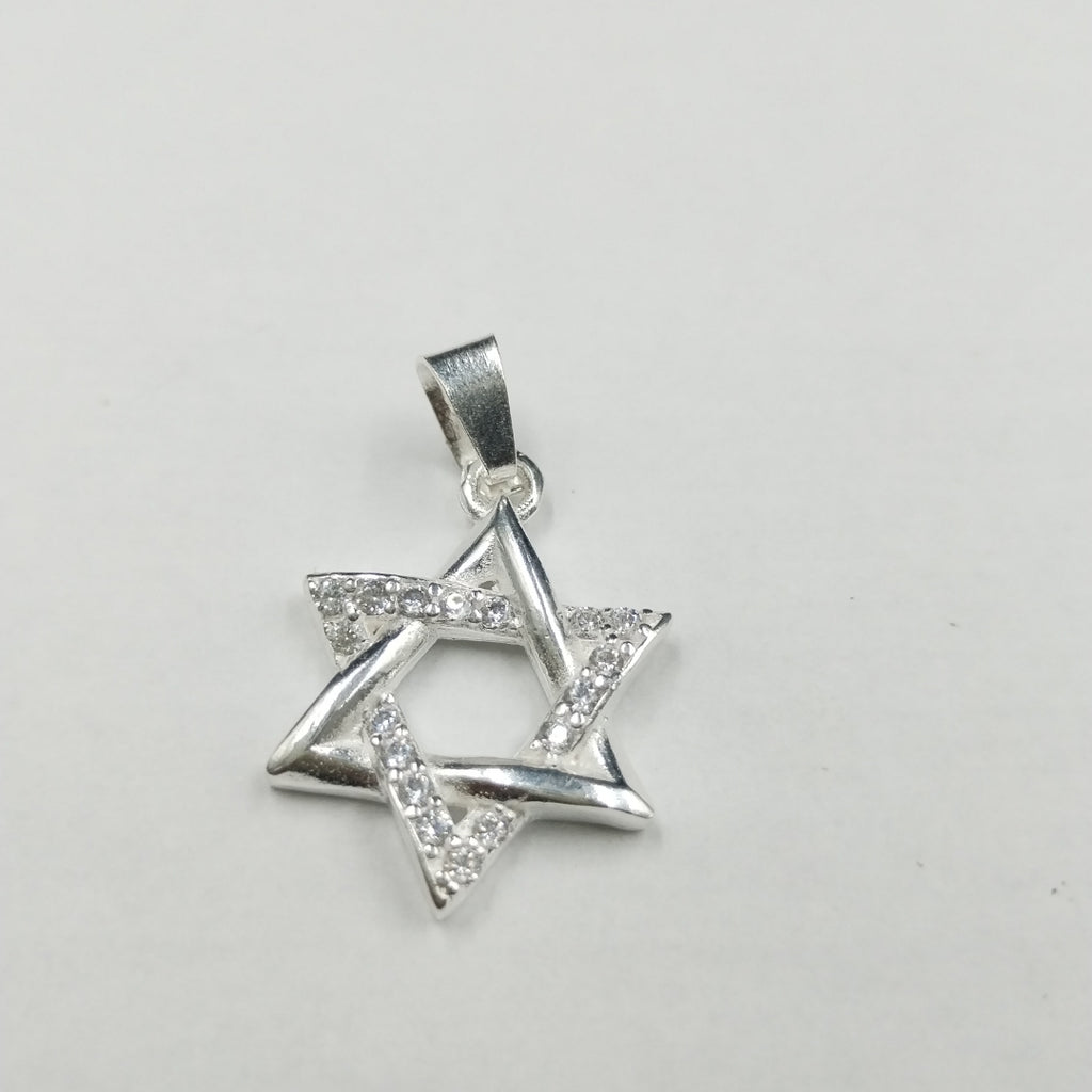 DIJE ESTRELLA DE DAVID C/CIRCONIAS PLATA .925 2.7 GR (NUEVO)
