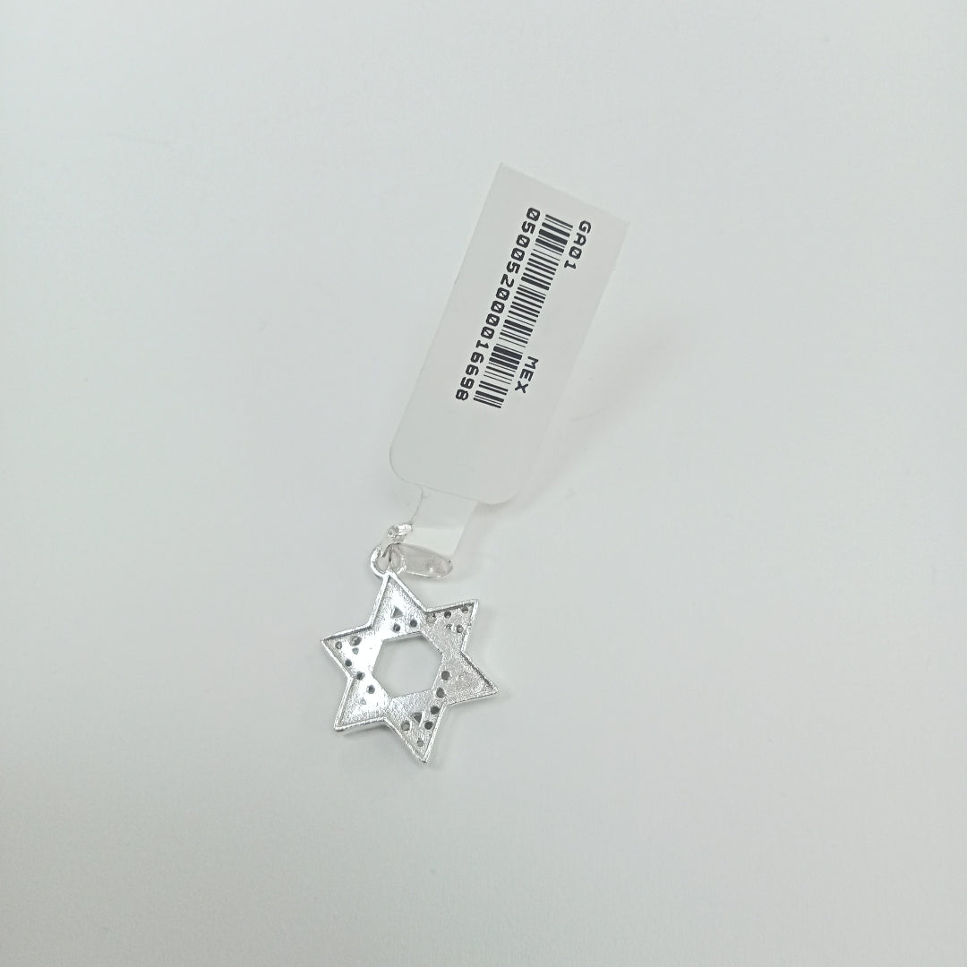 DIJE ESTRELLA DE DAVID C/CIRCONIAS PLATA .925 2.6 GR (NUEVO)
