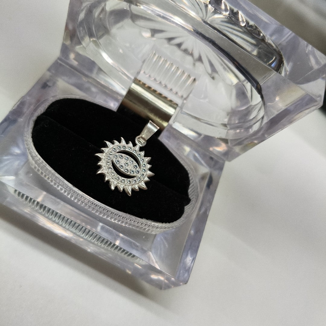 DIJE OJO MAGICO CON CIRCONIAS PLATA .925 2 GR (NUEVO)