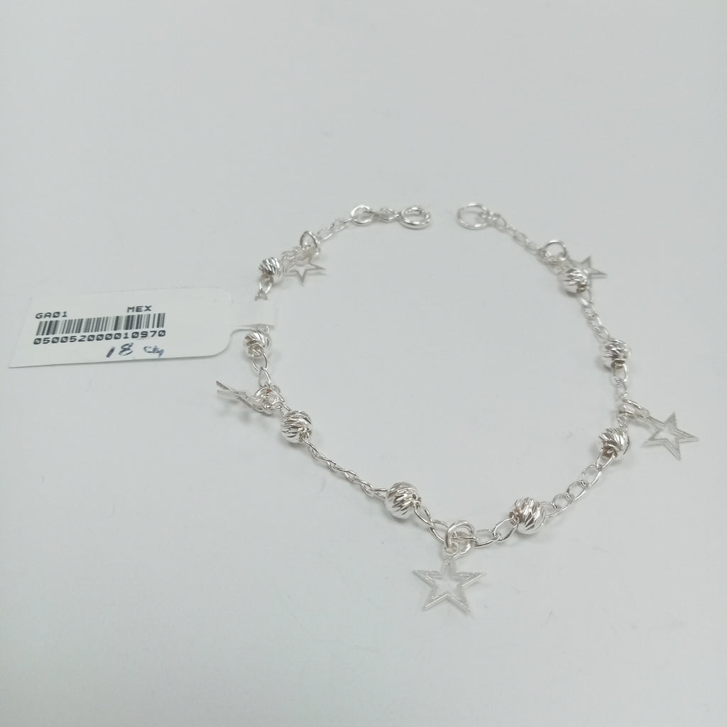 PULSERA TEJIDO ESPECIAL PLATA .925 18 CM 2.7 GR (NUEVO)