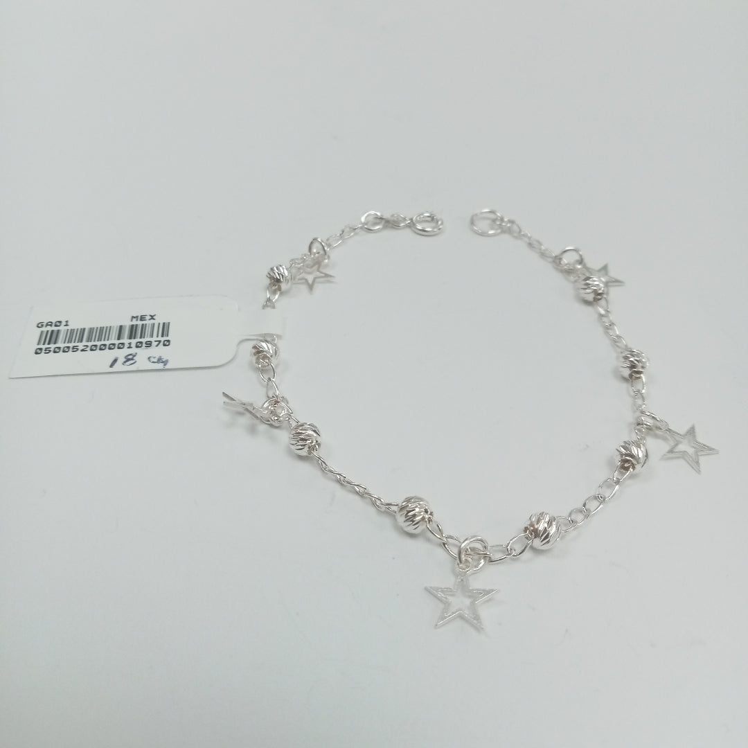 PULSERA TEJIDO ESPECIAL PLATA .925 18 CM 2.7 GR (NUEVO)