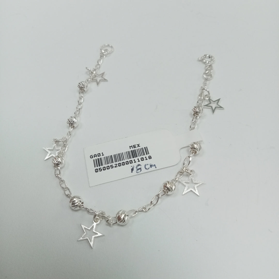 PULSERA TEJIDO ESPECIAL PLATA .925 18 CM 2.7 GR (NUEVO)