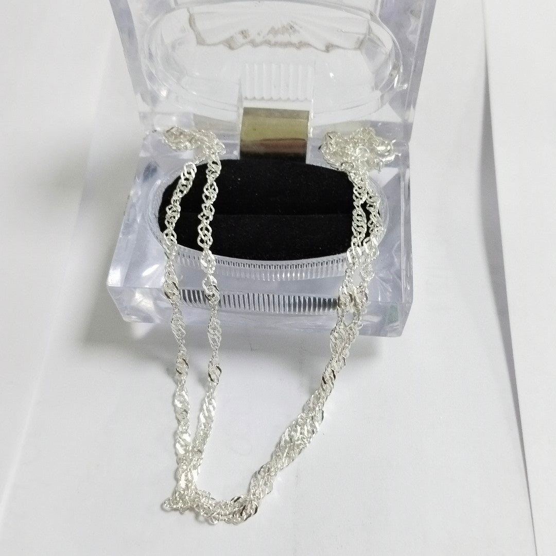 CADENA TEJIDO MEDIO TORZAL PLATA .925 55 CM 6.2 GR (NUEVO)