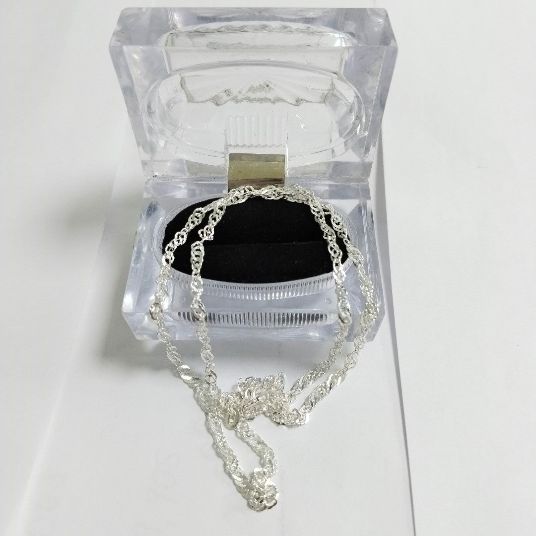 CADENA TEJIDO MEDIO TORZAL PLATA .925 55 CM 5.8 GR (NUEVO)
