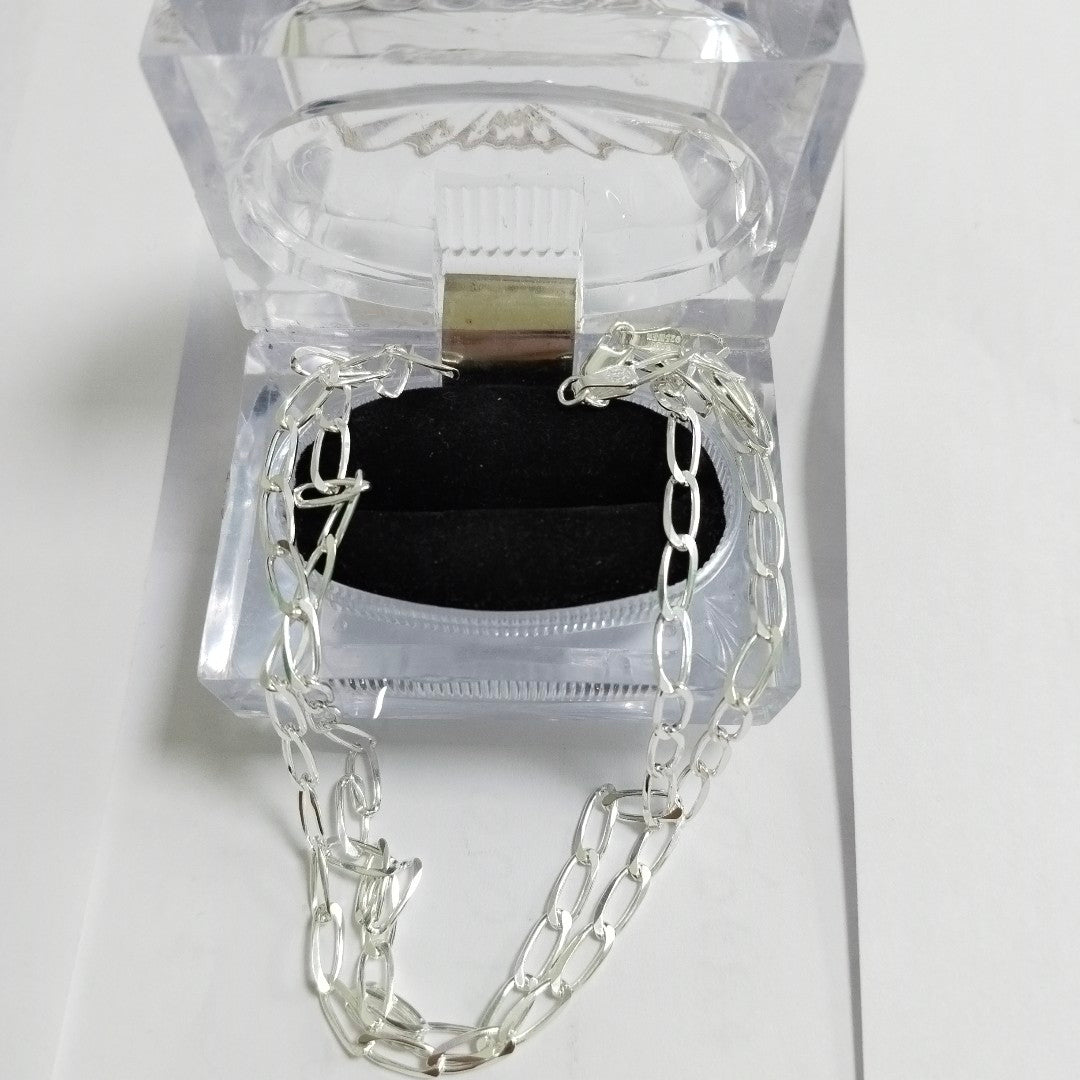CADENA TEJIDO ESLABONES PLATA .925 60 CM 11.1 GR (NUEVO)