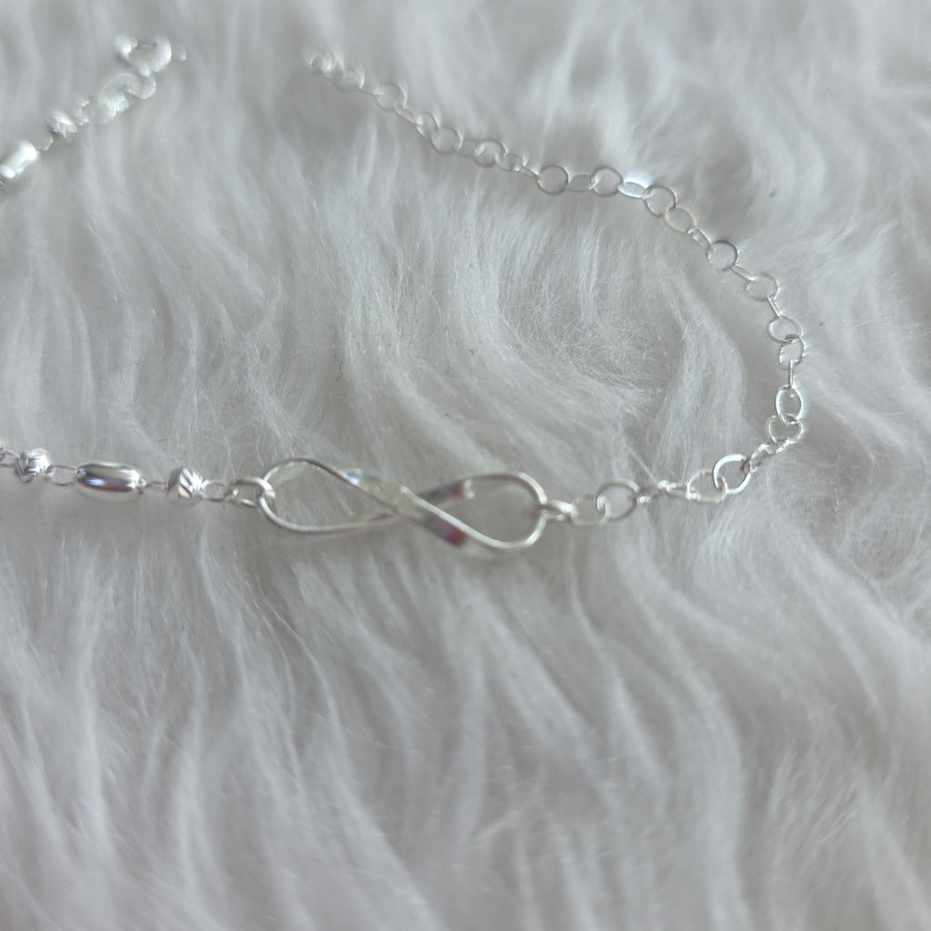 PULSERA TEJIDO INFINITO PLATA .925 18 CM 2.4 GR (NUEVO)